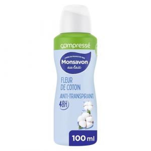 MONSAVON – Spray Anti-Transpirant Douceur Lait Coton, Protection Fraîcheur Longue Durée (150ml) - Lot de 4 - vendu par Lot (Franc shopping, neuf)