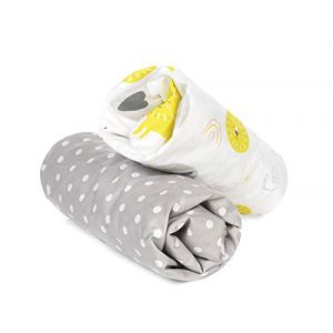 FlyIdeas Draps Housse 50x90 Cododo - Parure 2 Pcs 100% Coton, Al&egrave;se Prot&eacute;g&eacute; Matelas Compatible avec Berceau Cododo et Matelas 90x55 50x83 40x90 et similares (Art&egrave;Srls, neuf)