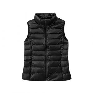 Doudoune Legere sans Manche Femme Gilet Doudoune L&eacute;g&egrave;re sans Manches Femme Gilet Duvet Matelass&eacute; Veste Doudoune Fine sans Manches Femme Blouson Manteau sans Manche Femme Hiver Grande Taille Noir XXL (Pengniao, neuf)