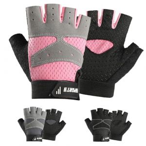 Mecmbj Gant Velo Enfant, Gants de Cyclisme pour Enfant 5-7 Ans, Demi Doigt Gants De Sport Antid&eacute;rapants, pour V&eacute;lo Scooter Patinage &agrave; roulettes Randonn&eacute;e Montagne Escalade(Rose) (TyfWon, neuf)