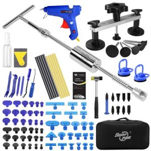 PDR TOOLS Outils de Réparation Carrosserie - Kit Débosselage Pro Auto avec Marteau Coulissant, Pistolet et Bâtons à Colle - Outil Débosselage sans Peinture PDR, Réparation Bosses Carrosserie Voiture (superpdrall, neuf)