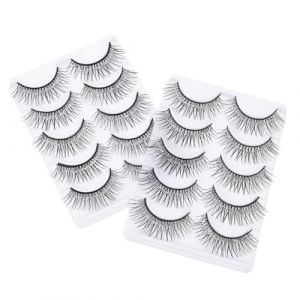 UKCOCO 10 paires Faux Cils Naturels Multi-couches Volume &Eacute;pais R&eacute;utilisables Confortables pour Maquillage Quotidien (Gaporgira, neuf)