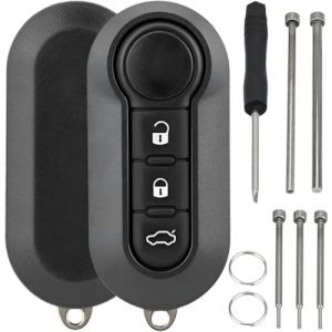 ZAMDOE Coque de cl&eacute; pour Fiat Doblo 500 500L Ducato Punto Bravo pour Peugeot Boxer pour Citro&euml;n Relay pour Ford pour Opel pour Iveco Daily Eurocargo 3 Boutons Coque Cl&eacute; &agrave; Rabat Pliable (ZAMDOE, neuf)