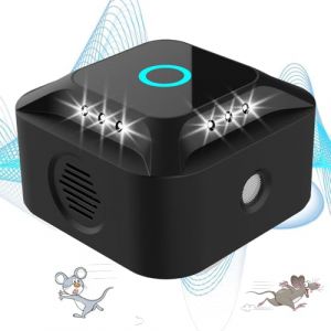 Ultrasons pour Rats, répulsif à ultrasons pour Souris, Souris et Rats à ultrasons 360 ° avec lumière LED répulsif à ultrasons pour Souris rongeurs parasit Rats araignées Papillons Fourmis (XiangJiang-EU, neuf)
