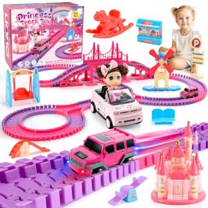 iKidiki Cadeau Fille 3 4 5 6 7 8 Ans, Circuit Voiture Enfant Jouet Fille 3-8 Ans Circuit Voiture Electrique Jeu Fille 3-8 Ans Train Electrique Enfant Cadeau Fille 3-8 Ans Anniversaire Cadeau Noël (BWANGLIAMO SHOP, neuf)