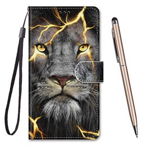 TOUCASA Coque pour iPhone 6S,Housse iPhone 6,Coque Cuir PU Portefeuille &agrave; Aimant Colourful Design Coque Rabat Portefeuille [Cr&eacute;atif Peint] &Eacute;tui pour iPhone 6S / 6 (4,7 Pouces)-Lion de Fission (Mltour-EU, neuf)