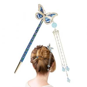 Épingle à cheveux chinoise – Épingle à cheveux enroulée | Fixation ferme | Épingle à cheveux papillon de style chinois | Épingle à cheveux haut de gamme tendance nationale | Fourchette à cheveux (longfea, neuf)