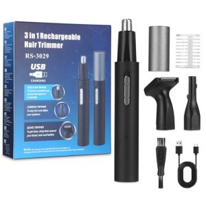 Tondeuse &agrave; poils de nez 3 en 1 pour homme - Tondeuse pour poils de nez et oreilles - Sans douleur - Rasoir &eacute;lectrique pour le, les oreilles, les sourcils, le visage (STANILA FOYA SHOP S.R.L., neuf)