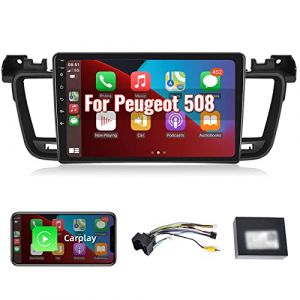 【1+32G】 Hodozzy Carplay Android Autoradio pour Peugeot 508 2011-2018, 2 Din Autoradio avec Bluetooth/Navi/WiFi/HiFi/RDS Radio/2 USB/SWC, 9 Pouces Ecran Tactil + Canbus (Hodozzy, neuf)