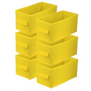 lavita Bo&icirc;te de rangement en tissu | Bo&icirc;tes de rangement pliantes 15 x 31 x 15 cm | Tiroir Bo&icirc;te de rangement Tiroir | Syst&egrave;mes de rangement pour les v&ecirc;tements | jaune | 6 pi&egrave;ce (DOMINO-TRADE, neuf)