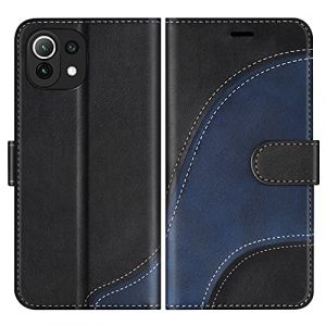 BoxTii Coque pour Xiaomi MI 11 Lite, Portefeuille Etui en Cuir PU, Magnétique Protection Housse Coque pour Xiaomi MI 11 Lite, Noir (BoxTii, neuf)
