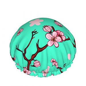 Rose Sakura Arbre Bonnets De Bain Pour Enfants Bonnet De Cheveux Bonnets De Douche Réutilisables Bonnet De Cheveux De Douche Doux Et Élastique Pour Cheveux Longs Cheveux Courts Cheveux Bouclés (2MACAXN9K15, neuf)