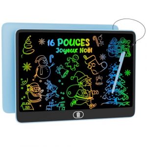 16 Pouces Tablette d'&eacute;criture LCD Color&eacute;e, [Plus Lumineuse] Electight Enfants Tablettes Graphiques, Enfants Cadeau Jouet Educatif, Anniversaire, &eacute;lectronique Memo &Eacute;criture Board - Bleu (Yahuidirect, neuf)