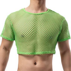 YUFEIDA D&eacute;bardeur en r&eacute;sille pour Hommes Mesh Chemise de Sport Respirante Sexy Nouveaut&eacute; Undershirts pour Hommes (YFD, neuf)