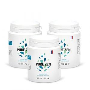 Nutripure | Pure Zen | Complément Alimentaire Anti Stress et Anxiété | Améliore la qualité du Sommeil et Favorise la Relaxation | GABA, Valériane, L-Tryptophane | 3x90 Gélules |3 Mois| Made in France (NUTRIPURE, neuf)