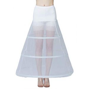 BEAUTELICATE Jupon Crinoline Long de Femme pour Robe de Mariage Mariée Soirée Cérémonie Jupe Tulle Rockabilly (Blanc - 3 Cerceaux, M, 38-40) (BEAUTELICATE-FR, neuf)