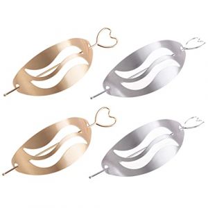 Mikinona Lot De 4 Pinces &agrave; Chignon En M&eacute;tal Bross&eacute;, Longue Forme Ovale Double S, Finition Dor&eacute;e Et Argent&eacute;e, Support Pour Chignon F&eacute;minin, Accessoires Pour Cheveux, Usage Quotidien (Dawn Cedar, neuf)