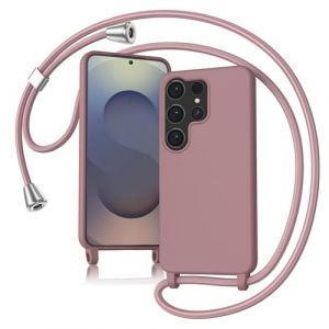 Keteen Collier pour Samsung Galaxy S25 Ultra Coque Silicone Liquide Bumper Housse pour Samsung S25 Ultra Lani&egrave;re avec Cordon R&eacute;glable Longueur Cha&icirc;ne Lanyard Case Housse &Eacute;tui Galaxy S25 Ultra, Or Rose (Keteen, neuf)
