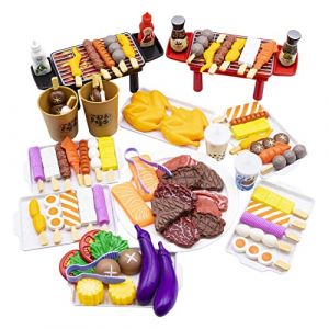 Zhongren Lot de 80 ustensiles de cuisine pour barbecue, jouets de cuisine, jouets pour enfants de 3 ans et plus, tout-petits, garçons et filles, cadeaux d'anniversaire de Noël (Zhongren, neuf)