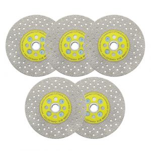 Disque Diamant 125mm 5pcs Double Face Coupe et Meulage Lame Scie Brasé Sous Vide pour Marbre Granit Béton Porcelaine Carrelage M14 Filetage SANLEETEK (Sanleetek, neuf)