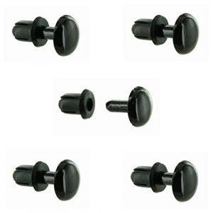 5x RIVET CLIP GARNITURE CARROSSERIE VOITURE AUTO MOTO CYCLO AGRAFE A EXPANSION PLASTIQUE NOIR (Ø3,1x2-3mm) (cyclingcolors_france, neuf)
