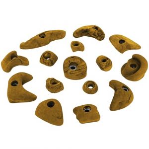 ALPIDEX 15 Prises d'escalade | Différentes Tailles Formes | Taille L, M, S | Pierres Escalade | Set Prises d'escalade | Poignées Escalade, Couleur:Jaune-moucheté (BB Sport, neuf)