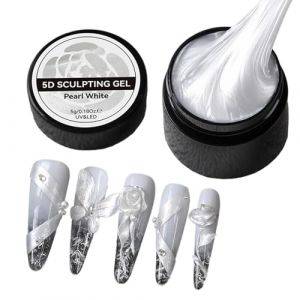 Gel De Sculpture 3D Pour Ongles | Gel De Sculpture Blanc Pour Ongles | Produits de D&eacute;coration Manucure Non Collants pour Fleur et Extension d'Ongles - Produits Beaut&eacute; D&eacute;butant Salon Maison P (ruixjz, neuf)