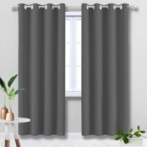 Rideau pour Dressing 190x90cm Thermiques avec Oeillets Anti Froid 100% Polyester Rideaux Occultants Thermiques pour Chambre Maison Fenetre Dressing Gris Fonc&eacute; (fufuhome, neuf)