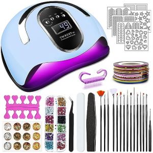TWBEST 168W Lampe UV Sèche Ongles,UV LED Séchoir à Ongles Professionnel Automatique,10/30/60/99s,LCD Ecran,Capteur,Base Amovible,Portable Machine Ongle Gel Automatique pour Gel Vernis (STORE LA PORTA GIUSEPPA S.R.L., neuf)