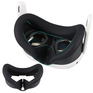 Baomaeyea Masque oculaire en Silicone pour Meta Quest 3 VR,Compatible avec Meta Quest 3 Anti - Transpiration VR Accessoires Masque,Vous Aide à Profiter de la réalité virtuelle immersive(Noir) (Baomaeyea, neuf)
