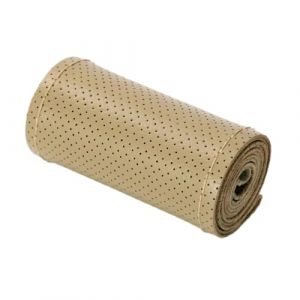 Couvre-volant en cuir pour voiture avec couture &agrave; la main, protection universelle antid&eacute;rapante de style moderne, accessoire int&eacute;rieur avec trous, convient pour volant de 38 cm de diam&egrave;tre, Beige (Whakano, neuf)