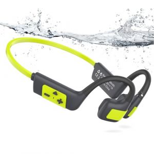 MONODEAL Casque Conduction Osseuse Natation, Ecouteur Waterproof Natation Bluetooth 5.4 IP68 MP3 Etanche Natation 32GB,Ecouteurs Sport Ecouteur Piscine, Natation, la Course Pied (Msong Tech, neuf)