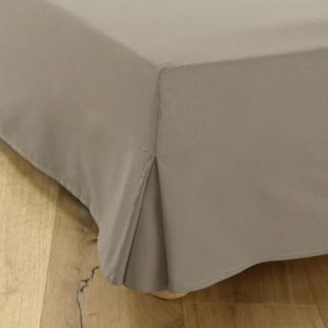 Cache-Sommier 90x200 Taupe &ndash; 4 Volants de 30 cm pour Lit 140 x 200 avec Sommier &ndash; Jupe de Lit 140x200 Fabriqu&eacute; en Europe &ndash; Prot&egrave;ge Sommier 140 x 200 &ndash; Housse Sommier 140x200 &ndash; Dessus de Sommier (Dahlica Fr, neuf)