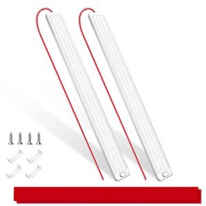MERTTURM Barre LED 12V, 42cm 1000LM 10W Barre de Lumière Intérieure 228LED, Super Brillant Blanche Barre de Bande Lampe Avec Interrupteur pour Voiture Caravane Camion Camping Car Bateau Van, 2pcs (MUYO DIRECT, neuf)