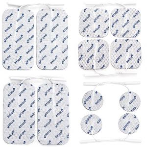 12 &eacute;lectrodes mixte axion | Patchs de rechange pour &eacute;lectrostimulateur TENS et/ou EMS r&eacute;utilisables et autocollants avec connexion filaire de 2 mm (axion France, neuf)