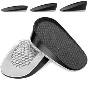 Ailaka 1 paire de semelles int&eacute;rieures en gel pour augmenter la hauteur, coussinets de talon absorbant les chocs, inserts de chaussures pour homme et femme, Noir , Large, Heel Height: 3.5cm (AILAKA, neuf)