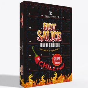 Calendrier de l'Avent alimentaire 2023 - Coffret cadeau sauce piquante | Calendrier de l'Avent sans chocolat 2023 | Calendrier de l'Avent 24 jours avec sauce piquante (TILZ_, neuf)