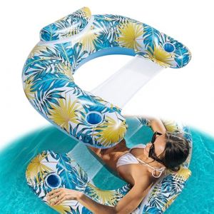 Xiujuers Bouee Piscine Adulte, 4 in 1 Matelas Gonflable Piscine, Portable Hamac d'eau Gonflable, Fauteuil Gonflable de Piscine, Manuelle Jouets de Piscine pour Plage Partie Vacances (B) (XiuJue, neuf)