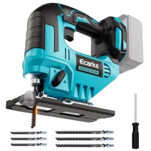 Ecarke Scie sauteuse sans fil 750W compatible avec batteries Makita 18V, vitesse réglable, 6 lames incluses & système de serrage rapide, pour bois, métal, plastique (sans batterie ni chargeur) (Ecarke-EU, neuf)