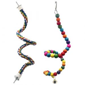 BIFHIG 1 Morceau De Corde De Poteau De Perroquet, 1 Morceau De Corde d'escalade De Perles Color&eacute;es, Jouet De Perroquet, Corde d'escalade d'oiseaux, Accessoires De Perchage d'oiseaux. (SEAMUS OWENS, neuf)