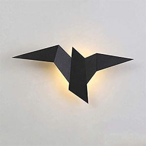 Origami Oiseau Applique LED Minimaliste Noir Blanc Or Métal Applique Chambre Salon Couloir Restaurant Applique Murale Café Éclairage Mural Décoration,Le noir,Baifantastic (duolongdianshang, neuf)