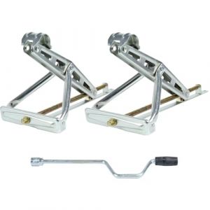 HEYOUTH 2PCS Béquille de Caravane,Support de remorque, Béquilles à Manivelle pour Caravane (1200 kg, 597 x 280),Hauteur de Levage : 105mm à 520mm (sihuiouzhou, neuf)