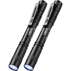 Lepro Lampe UV, Lampe Torche UV 365nm LED Lumière Noire Ultraviolet, Piles AAA pour Traceurs Fluorescents Chien Chat Tapis Détecteur Urine Scorpion Vérifie l'argent, Lot de 2 (Lepro FR, neuf)