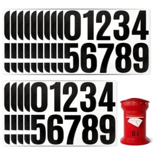 16 Pi&egrave;ces Chiffres Adhesifs Autocollants Grande Vinyle Imperm&eacute;able, 10 cm Autocollants Num&eacute;ros Grands, &Eacute;tanche Autocollant de Num&eacute;ros Bo&icirc;te aux Lettres, pour Fen&ecirc;tre, Porte, Maison, Adresse(Noir） (Aruichi, neuf)