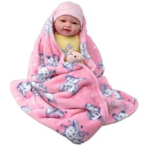 PinkZebra Couverture douillette pour b&eacute;b&eacute; - 70 x 100 cm - Couvre-lit en polaire - Couverture douillette pour b&eacute;b&eacute; - Motif &eacute;l&eacute;phant - Rose &eacute;l&eacute;phant (PinkZebra., neuf)