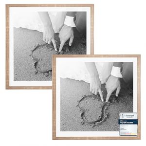 CABBEL Lot de 2 cadres photo 60x60 cm en moka, Cadre pour documents, collage, posters, Cadre en bois MDF et verre acrylique, Cadre photo, puzzle, images, cadres photo à suspendre, moka (Seller4Ever, neuf)