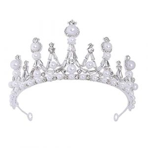 Beaupretty 1 Pc Bandeau Strass Perle Bijoux De Cheveux Princesse Femme Coiffe De Mariage Baroque Tenue De Mariée Coiffe De Fête Bijoux De Cheveux De Mariage Coiffe De Mariée Silver Alliage (lorianca, neuf)