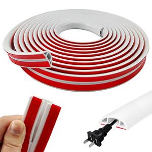 8m Cache Cable TV Mural Blanc,30 x 10 mm Goulotte Passe Cable Flexible, Cache Fil Électrique pour Sol Mural, Gaine Cable Informatique pour Tous Les Câbles d'alimentation dans la Maison, Calibre 8mm (Guhuijie, neuf)