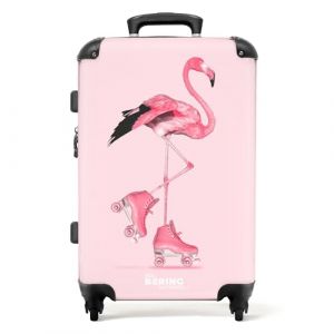 NoBoringSuitcases.com Valise Enfant, Grande Valise, Valise Enfant Fille, Valise Enfant Roulette, Serrure TSA, Valise Rose, Valise pour Enfant, Valise Grande Taille (67cm - 72L) (Flamant - Rose) (NoBoringSuitcases, neuf)