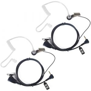 YNIBST Oreillette 1 Broche 2,5 mm pour Talkie Walkie, Casque Radio Bidirectionnel avec Micro PTT et Tube Acoustique, Compatible avec Motorola Talkabout TLKR T62, T82, T82 Extreme, T92 H2O (Lot de 2) (YNIBST-Direct EU, neuf)